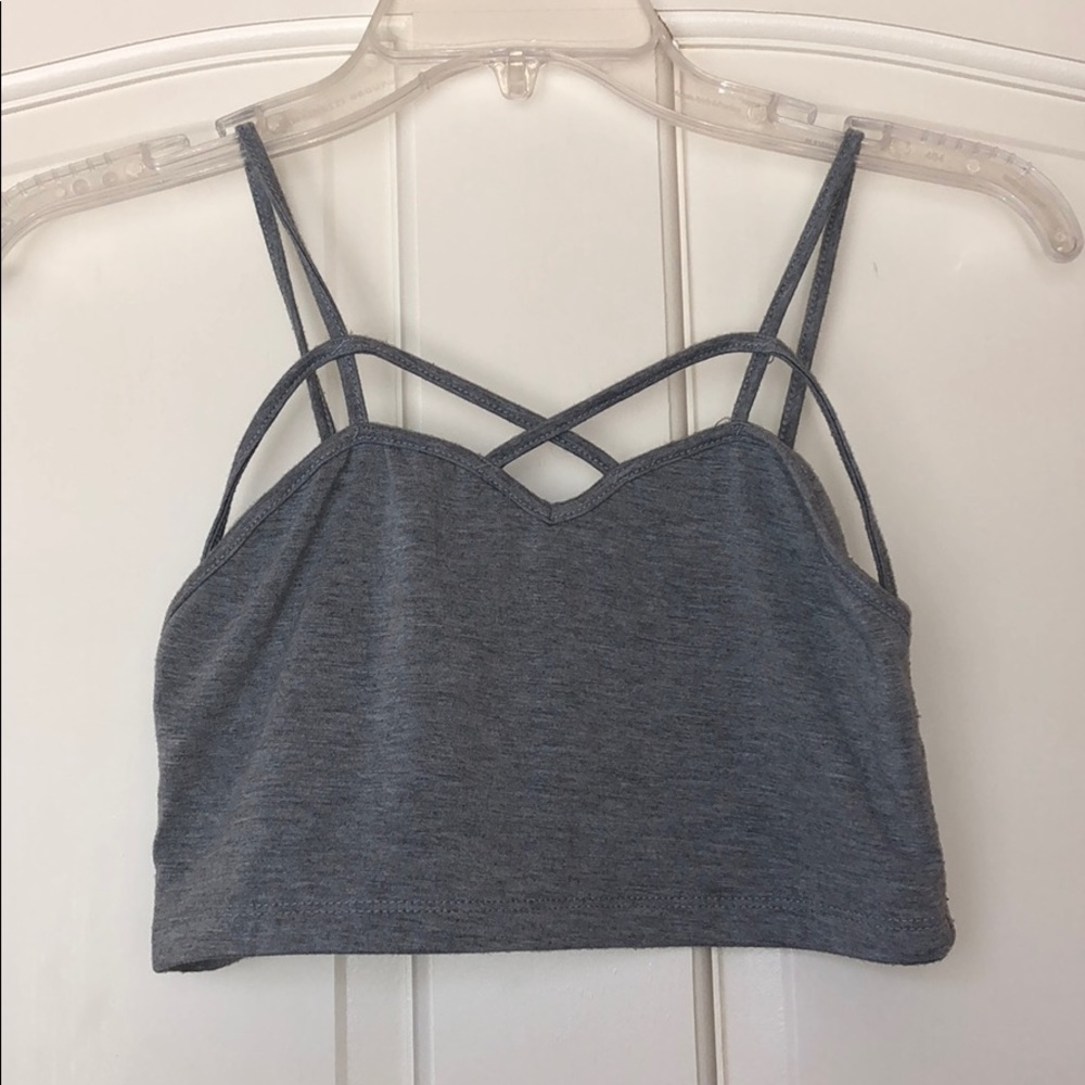 Strappy Grey Crop-Top